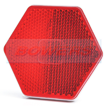 Red Hexagonal Stick On Self Adhesive Rear Reflector